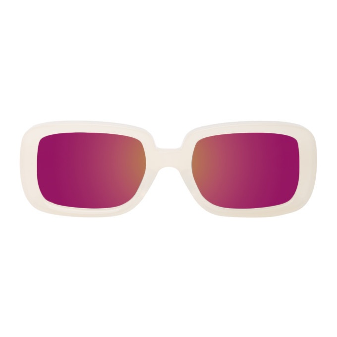Photo: Doublet White Square Flame Sunglasses