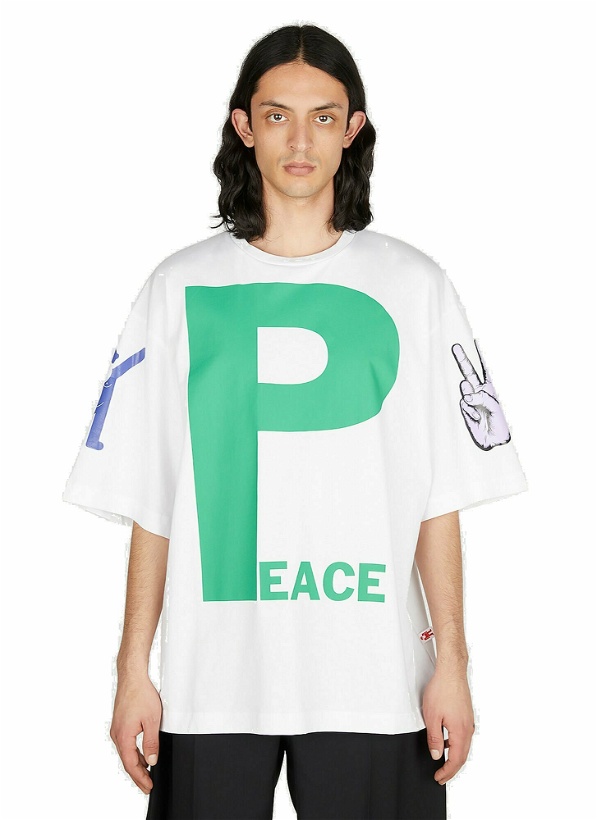 Photo: Walter Van Beirendonck - Peace Oversized T-Shirt in White