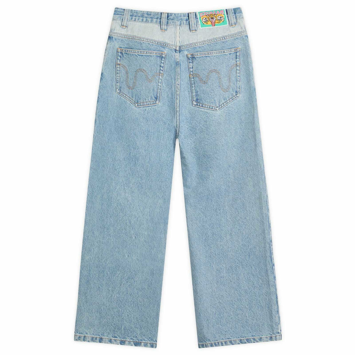 END. x ICECREAM Running Dog Double Scoop Denim Pant in Heavy Wash Blue