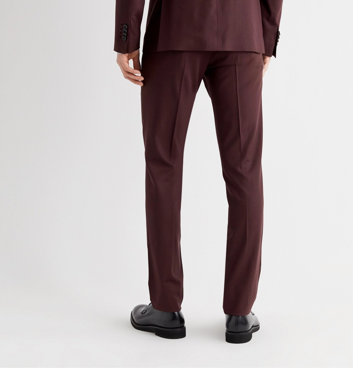Pre-owned Burberry Men's Black Bullion Stripe Soho Fit Wool Tailored  Trousers | ModeSens