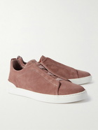 Zegna - Triple Stitch Suede Sneakers - Pink