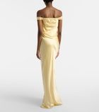 The Sei Bardot draped silk charmeuse gown