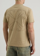 Off-white Arrow Logo Cotton T-shirt Tan