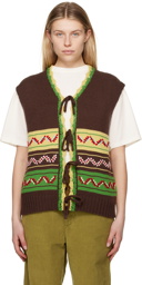 Bode Brown Foliage Vest