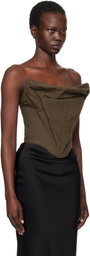 Magda Butrym Brown Draped Strapless Corset