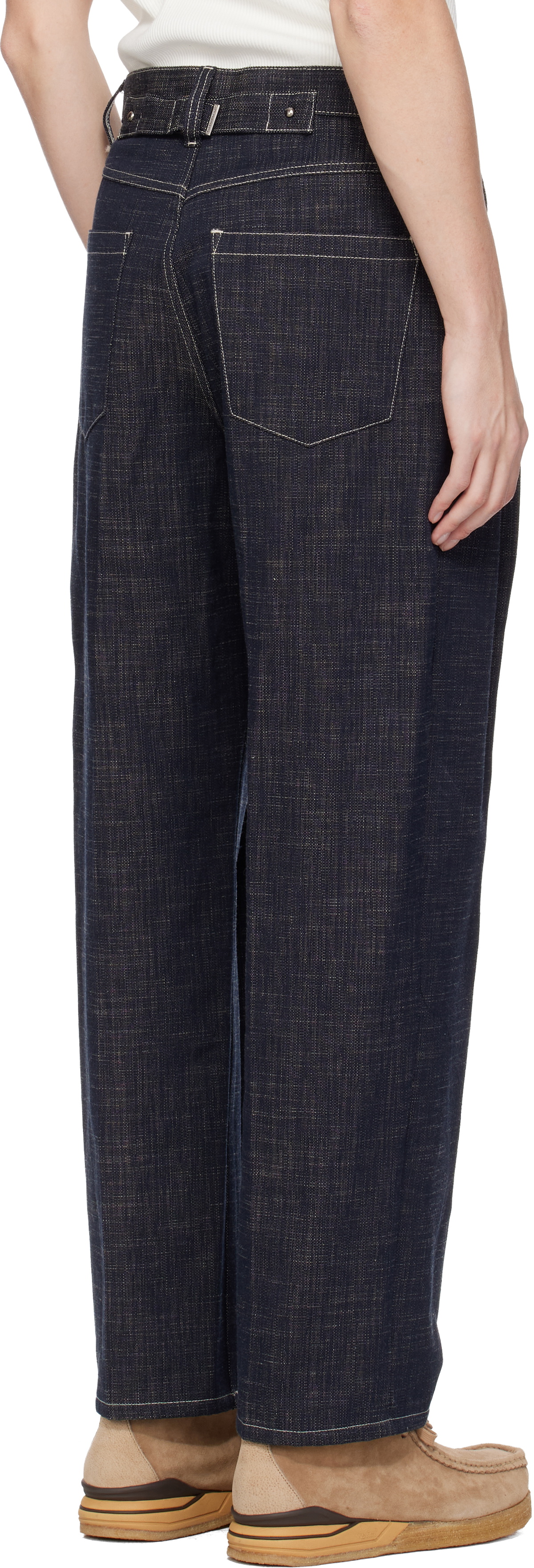 WOOYOUNGMI Navy Pinched Seam Jeans