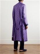 Charvet - Belted Printed Silk-Twill Robe - Purple