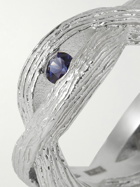 Bleue Burnham - Stem Sterling Silver Sapphire Ring - Silver