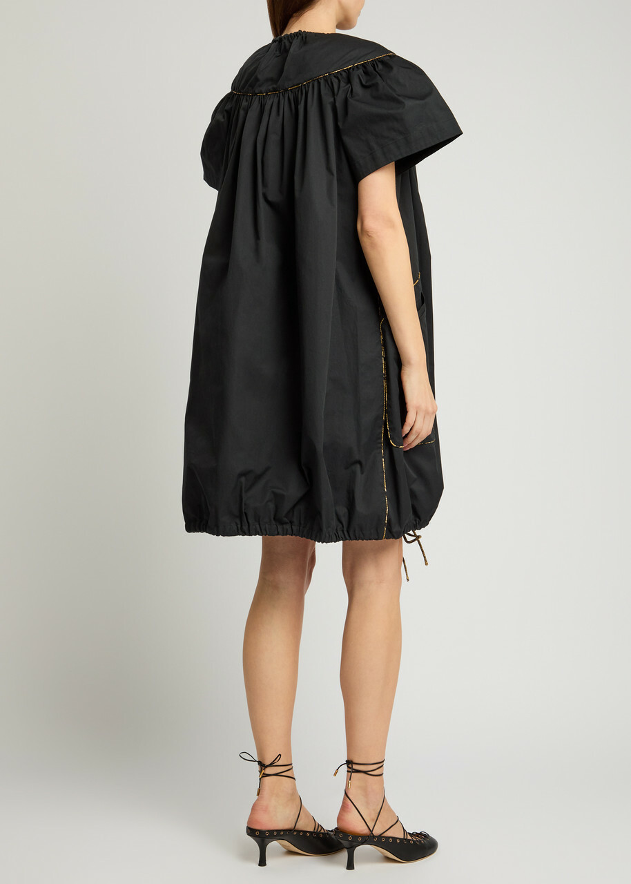 Dries Van Noten Dattia Cotton-poplin Mini Dress Black