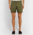 Orlebar Brown - Bulldog Cotton-Blend Twill Shorts - Army green