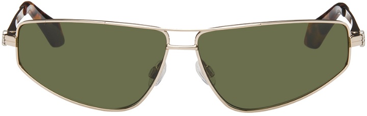 Photo: Palm Angels Gold & Green Clavey Sunglasses