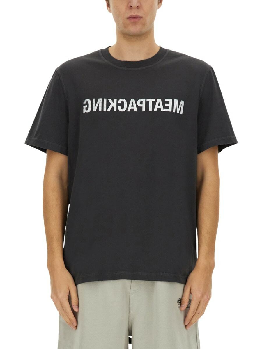 Helmut Lang Green Scribbled Cowboy T-Shirt Helmut Lang