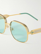 Casablanca - Round-Frame Gold-Tone and Acetate Sunglasses