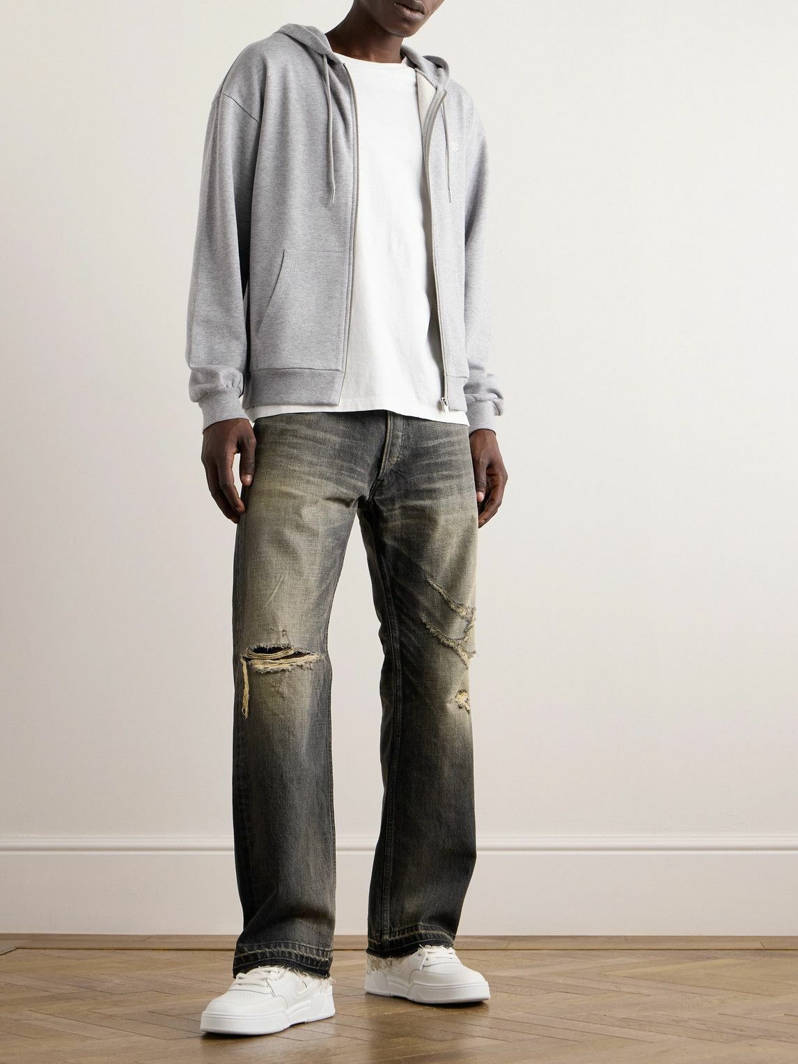 CELINE - Wesley Straight-Leg Distressed Jeans - Black Celine