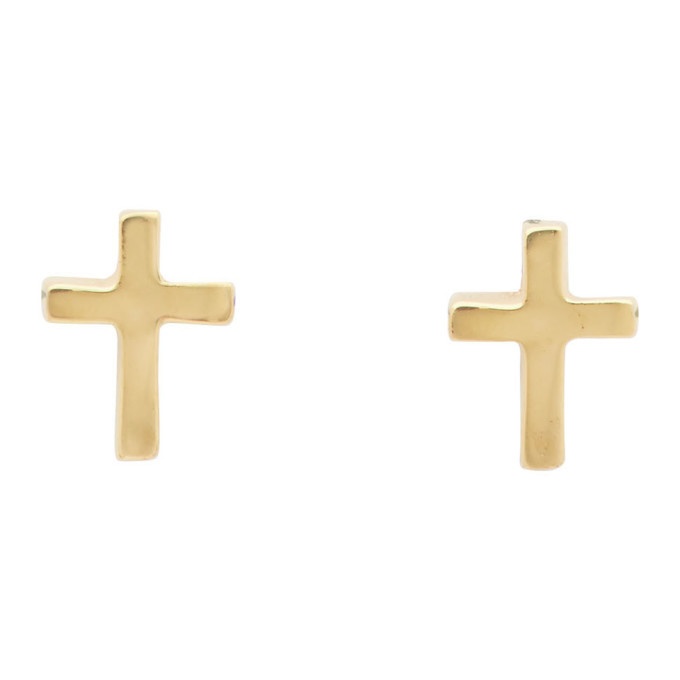 Photo: Stolen Girlfriends Club Gold Tiny Stolen Cross Earrings