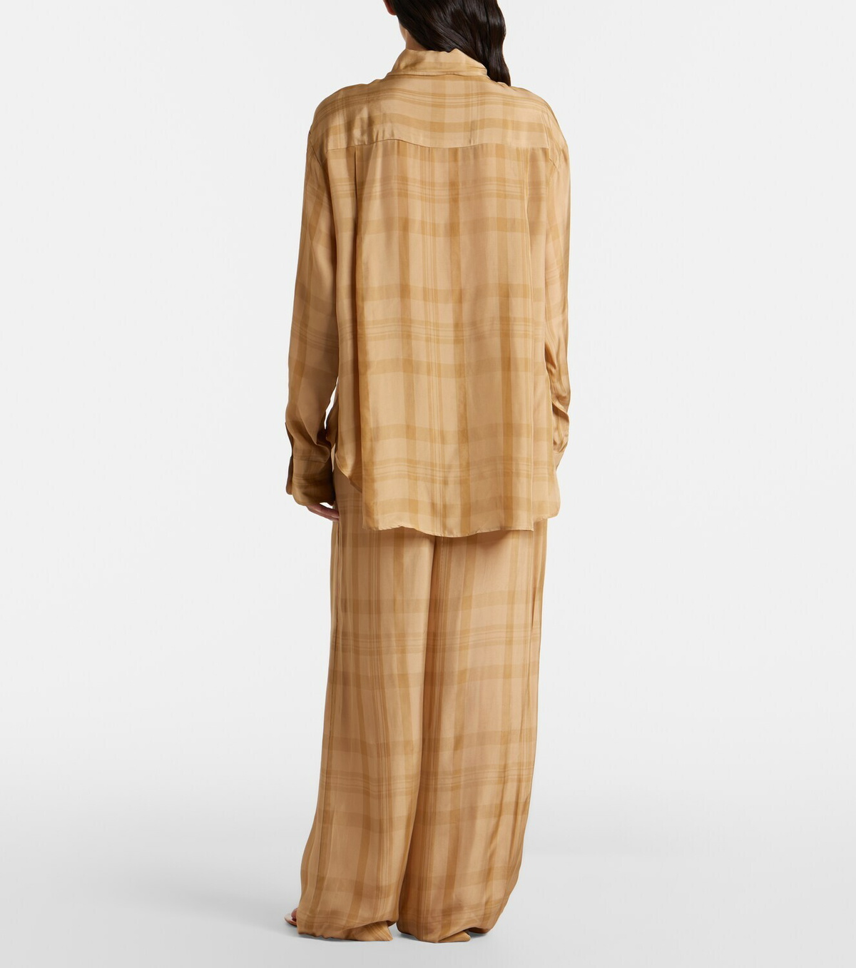 The Frankie Shop Baxter checked twill wide-leg pants