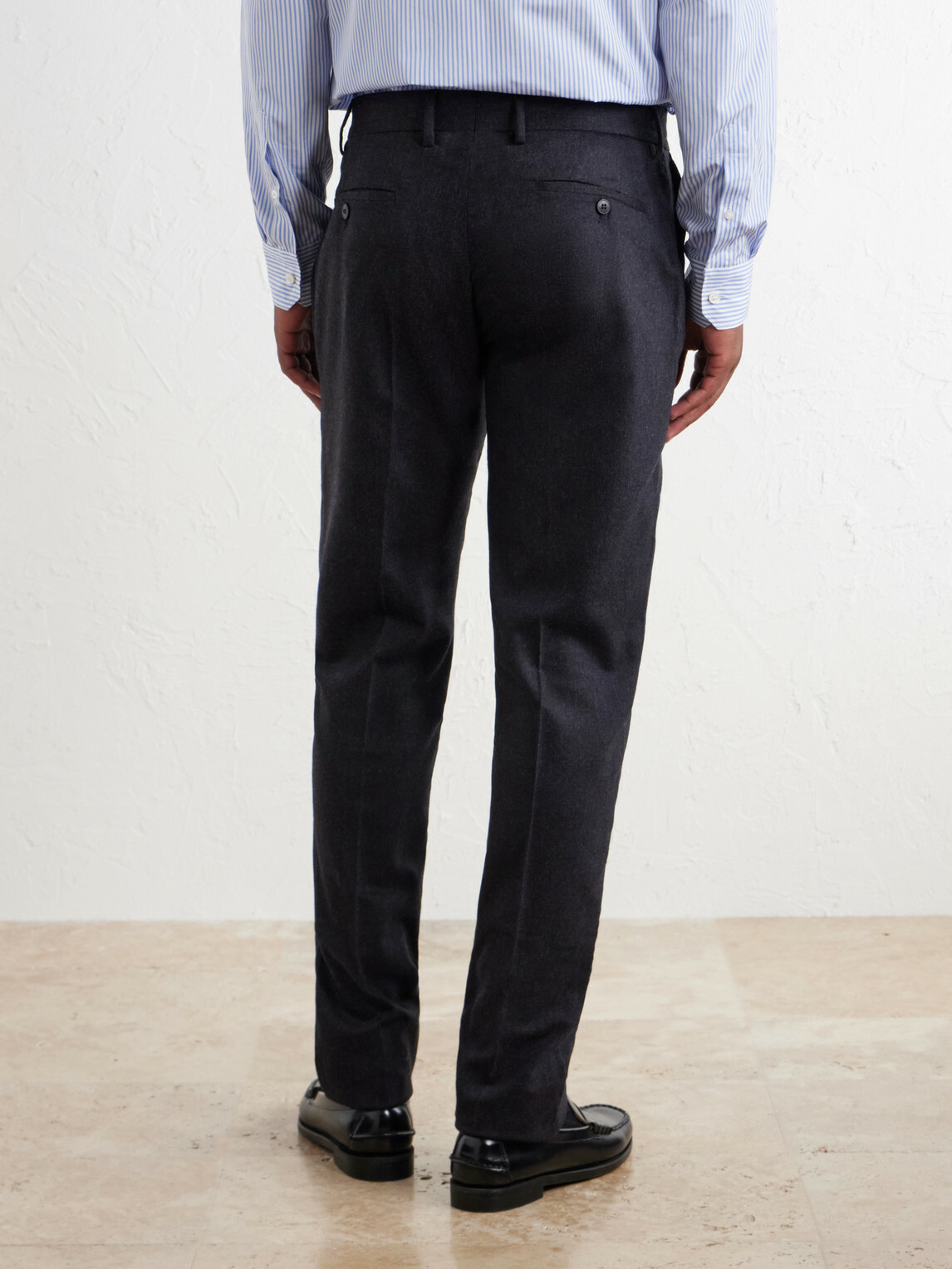 Sunspel - Straight-Leg Stretch Wool-Blend Flannel Trousers - Gray