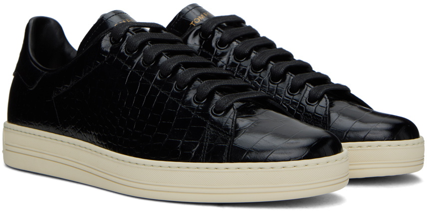 TOM FORD Black Printed Croc Warwick Sneakers TOM FORD