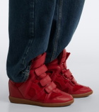 Isabel Marant Beckett leather and suede wedge sneakers
