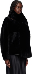 Nour Hammour Black Lyra Versatile Shearling Jacket