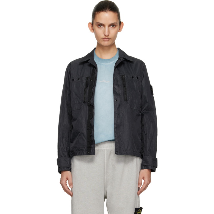 Photo: Stone Island Navy 1200020 Nylon Micro Twill Shirt
