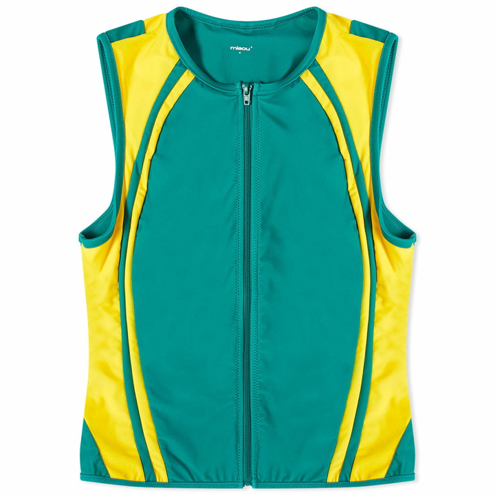 Photo: Miaou Women's Rey Zip Front Tank Vest in Pine