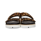 Dries Van Noten Brown and Black Calf-Hair Cheetah Sandals