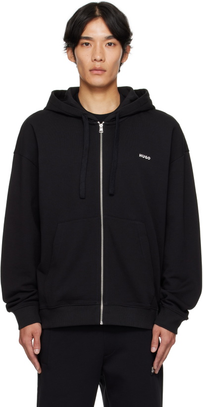 Photo: Hugo Black Relaxed-Fit Cotton Terry Zip-Up Hoodie