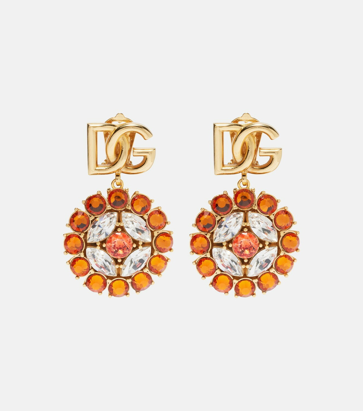 Dolce&Gabbana DG embellished clip-on earrings