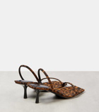 Saint Laurent Jaspe 55 leopard-print grosgrain sandals