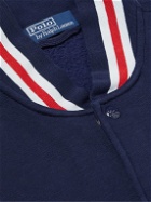 Polo Ralph Lauren - Appliquéd Cotton-Blend Jersey Bomber Jacket - Blue