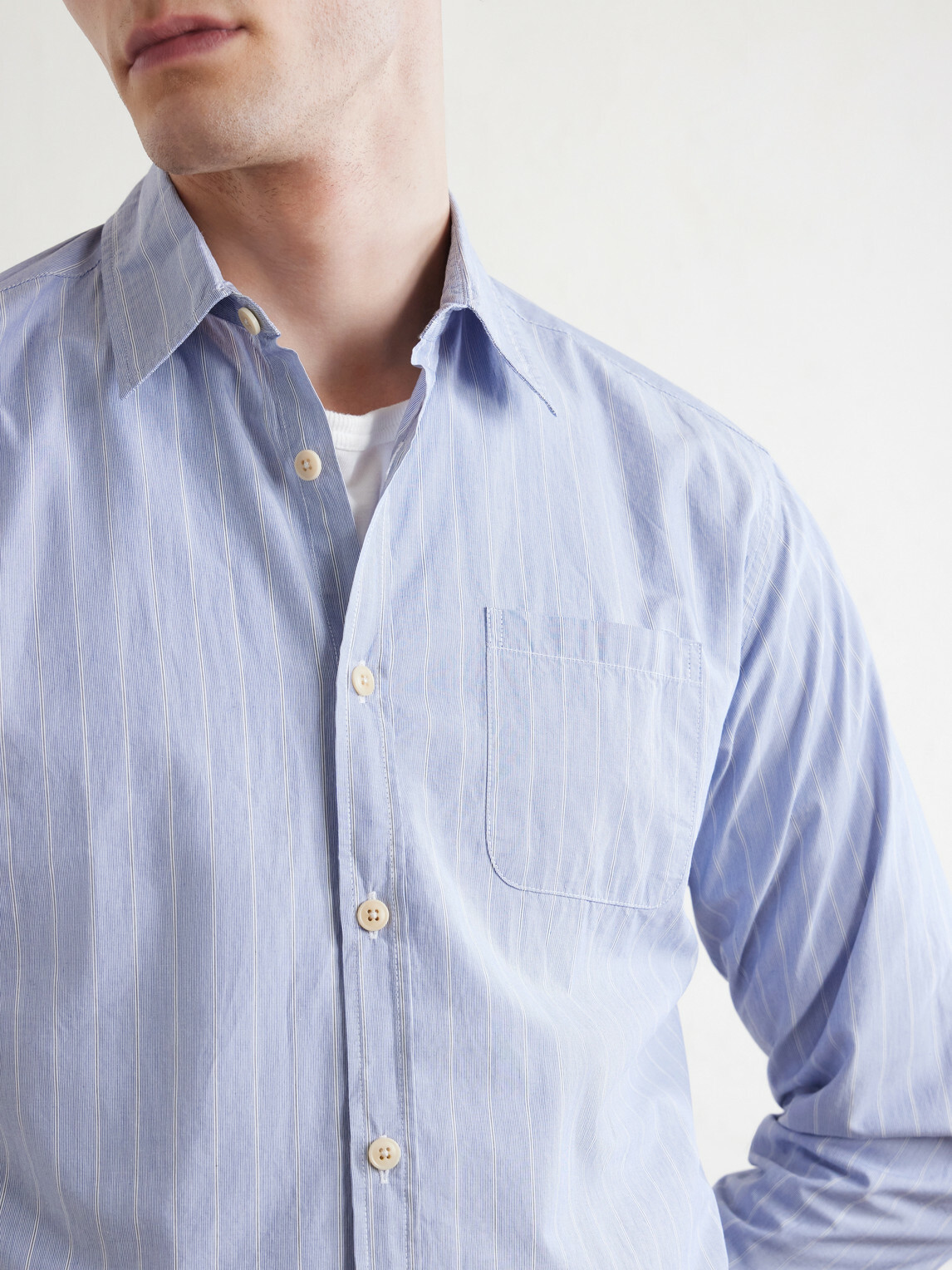 Oliver Spencer - New York Special Striped Cotton-Poplin Shirt - Blue