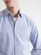 Oliver Spencer - New York Special Striped Cotton-Poplin Shirt - Blue