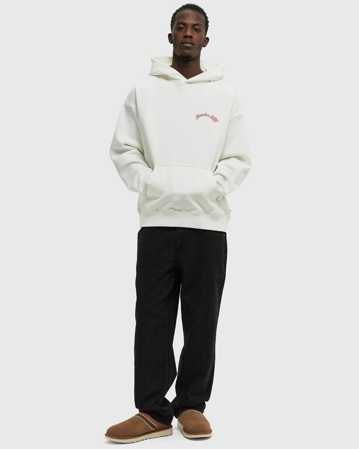 Awake TWILL LOGO HOODIE White Mens Hoody