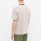 Danton Men's Stripe Crew Pocket T-Shirt in Pink Multi Stripe