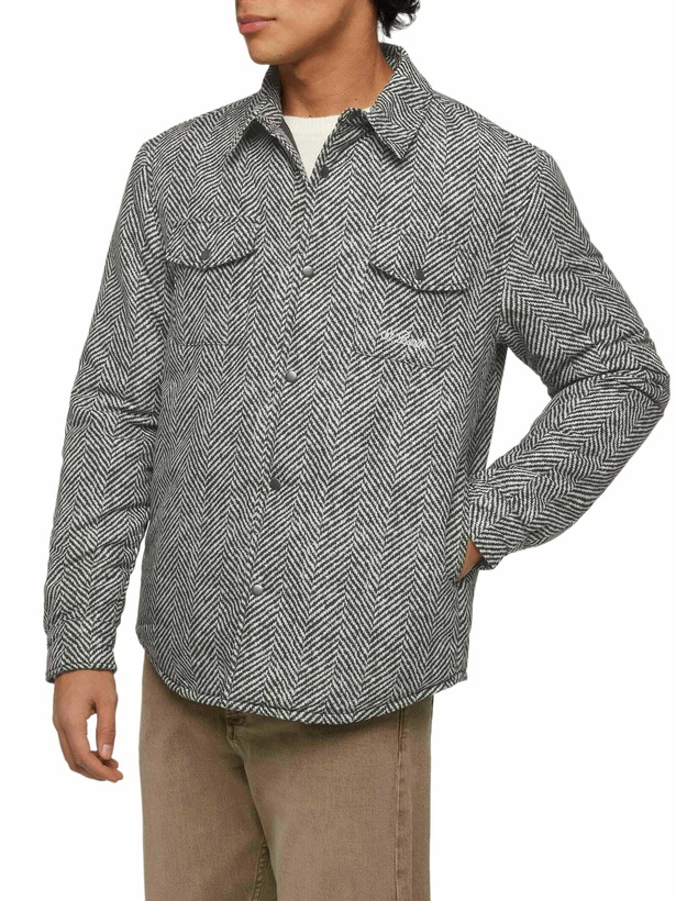 Photo: MC2 Saint Barth Technic Fabric Overshirt Chalet With Herringbone Print