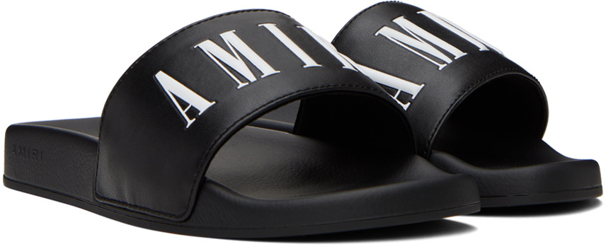 AMIRI Kids Black Logo Pool Slides