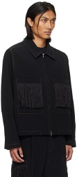 Song for the Mute Black Crop Patch Pocket Jacket