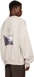 Juun.J Beige Main Graphic Overfit Sweatshirt