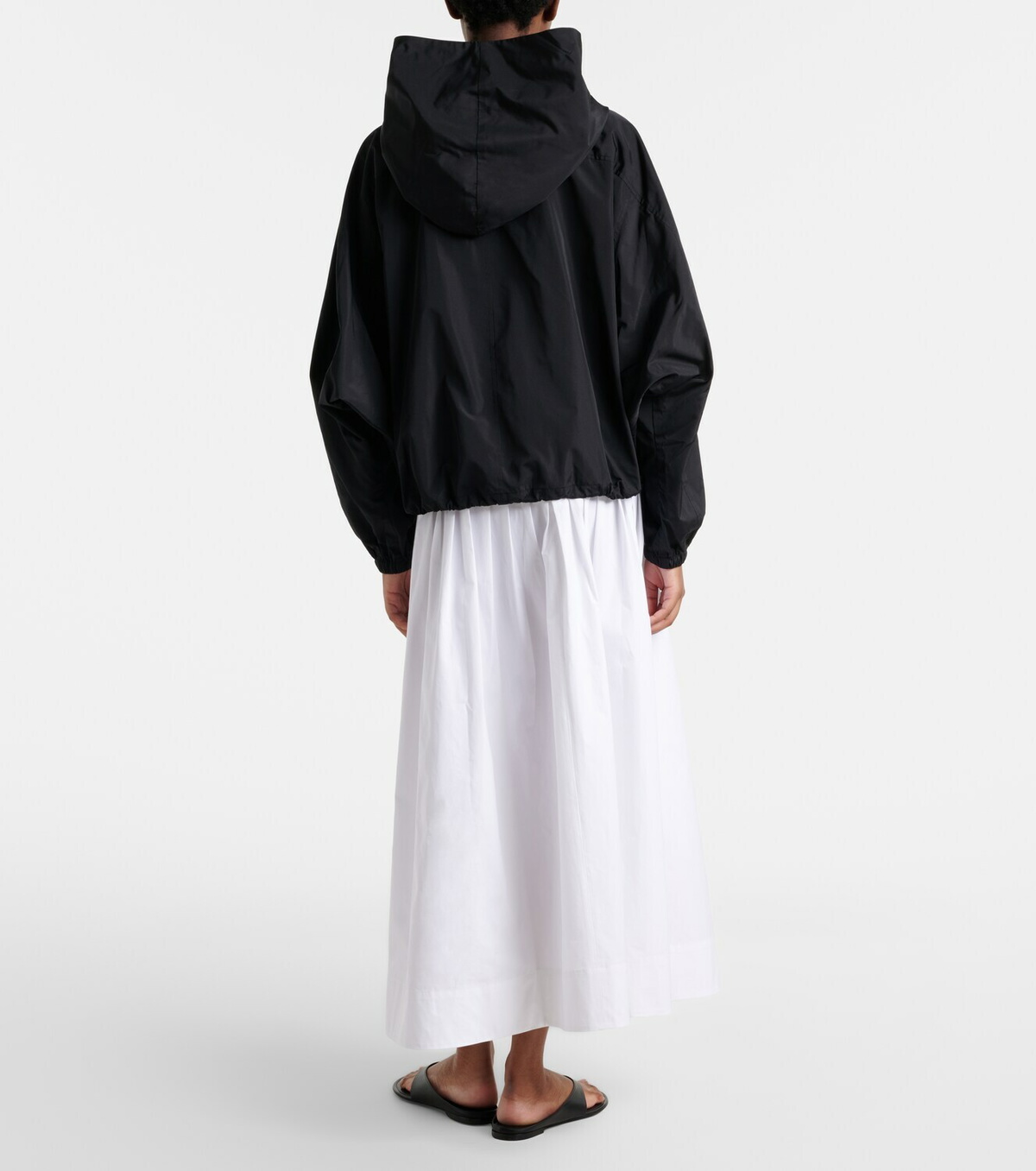 Róhe Pleated cotton poplin midi skirt