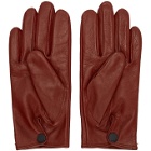 Hugo Red Leather Gloves