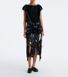 Simone Rocha Bow-detail leather-trimmed slip-on shoes