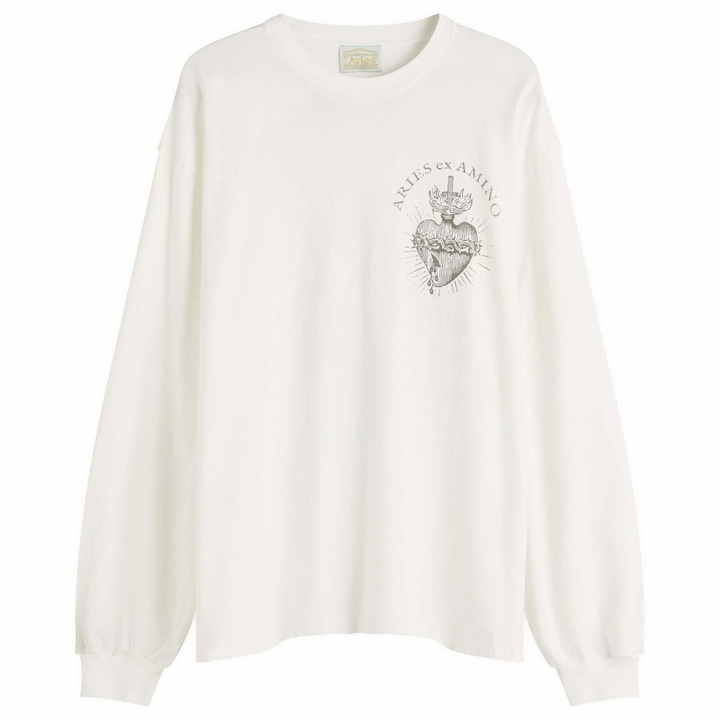 Photo: Aries Men's Faded Ex Amino Long Sleeve T-Shirt in Off White