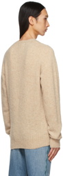 YMC Beige Lambswool Suedehead Sweater