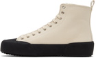 Jil Sander Off-White Canvas High-Top Sneakers