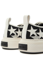 Amiri Stars Appliquéd Leather and Canvas Sneakers Black And White