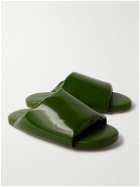 Bottega Veneta - Padded Glossed-Leather Slides - Green
