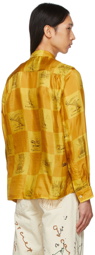 Bode Yellow Landmark Checker Shirt