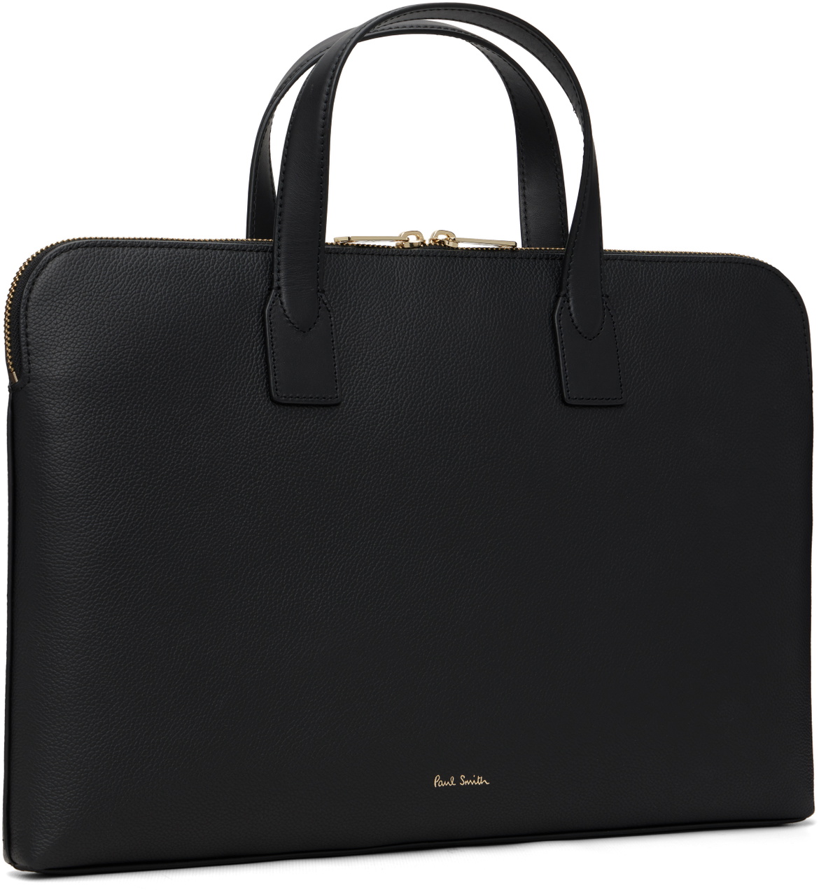 Paul Smith Black 'Signature Stripe' Slim Folio Briefcase