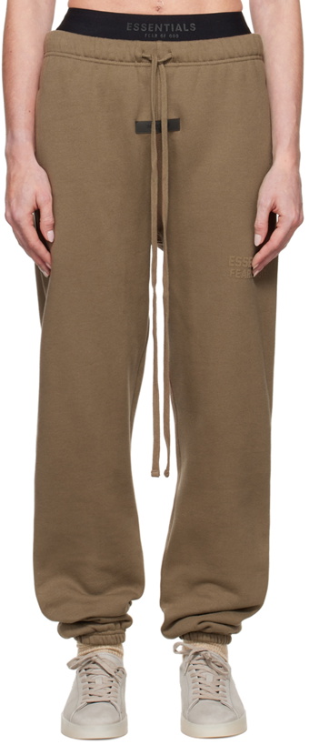 Photo: Fear of God ESSENTIALS Brown Drawstring Lounge Pants